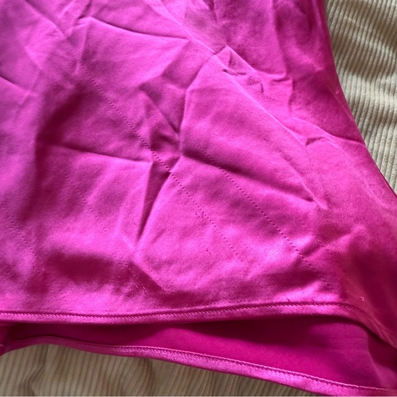 Lovers & Friends Hayes Mini Dress Magenta Pink Halter Satin Small FLAW - Picture 12 of 15
